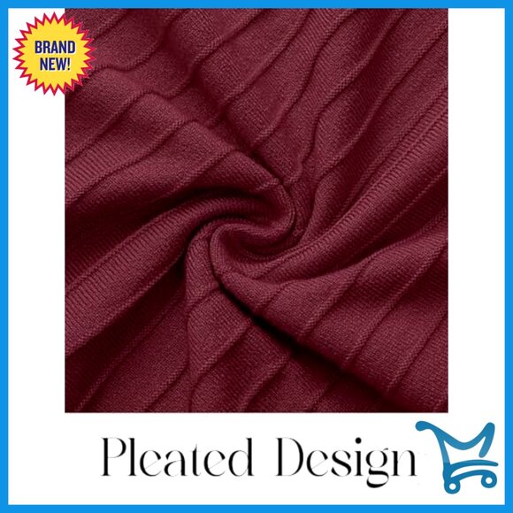 Sleeveless Pleated Midi Dress A-Line Knit Business Cocktail Casual - Picture 6 of 7